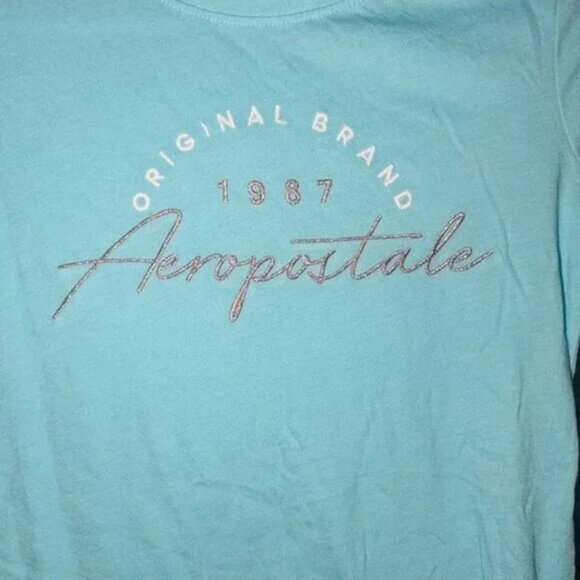 Aeropostale Short Sleeve Classic Crew Embroidered front Logo T-shirt Top Tee S - Picture 2 of 3